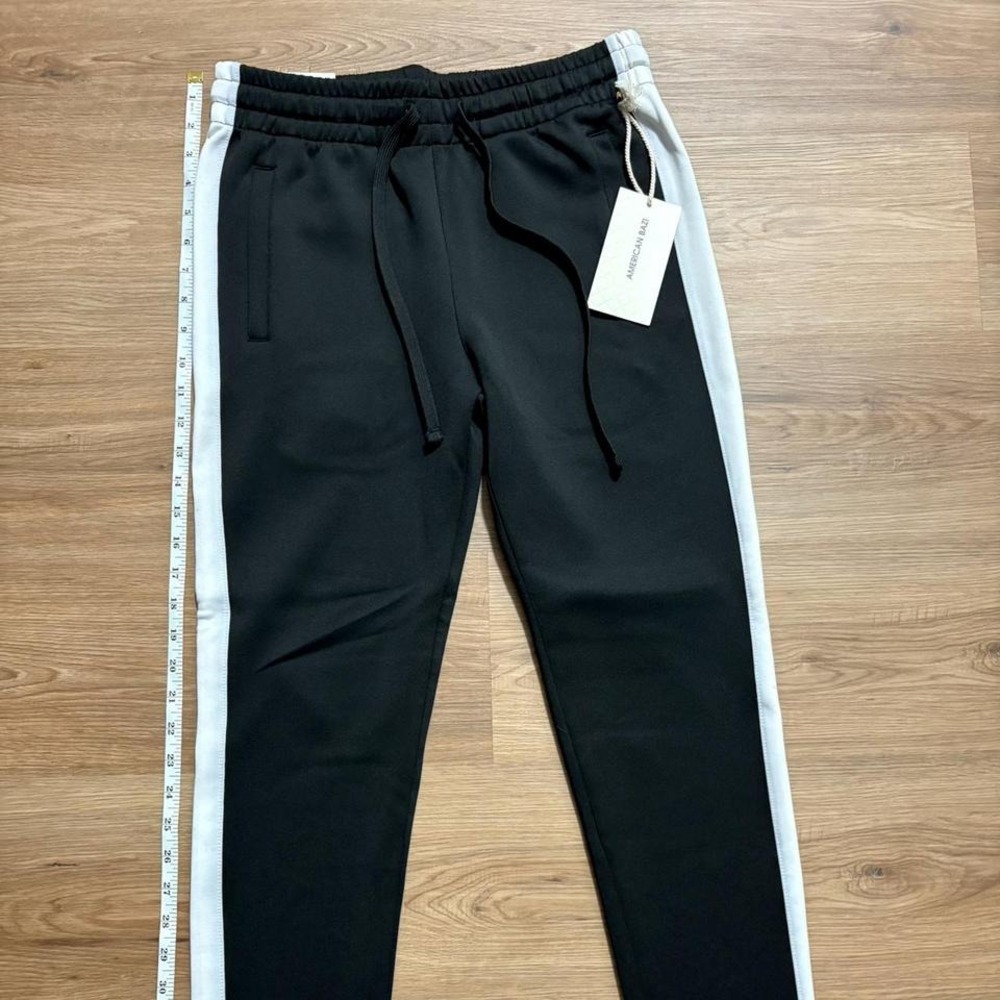 American Bazi Black/White Track Pants – Size S – Brand New w/ Tags